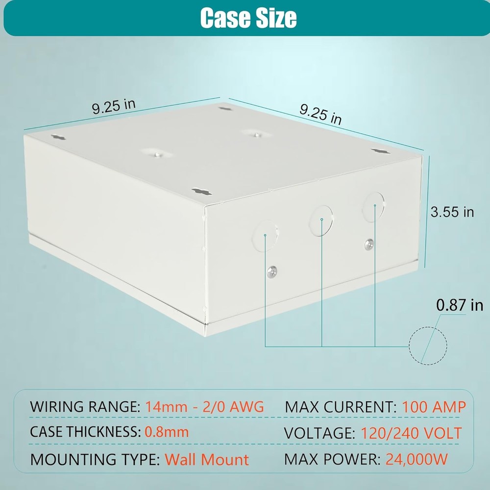 100 Amp 3 Pole Automatic Transfer Switch for Home Generator Use