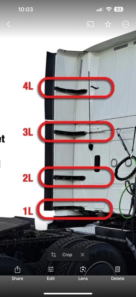 Left Side Driver Side Cab Extender Brackets International LT625 X4 Left Side Kit