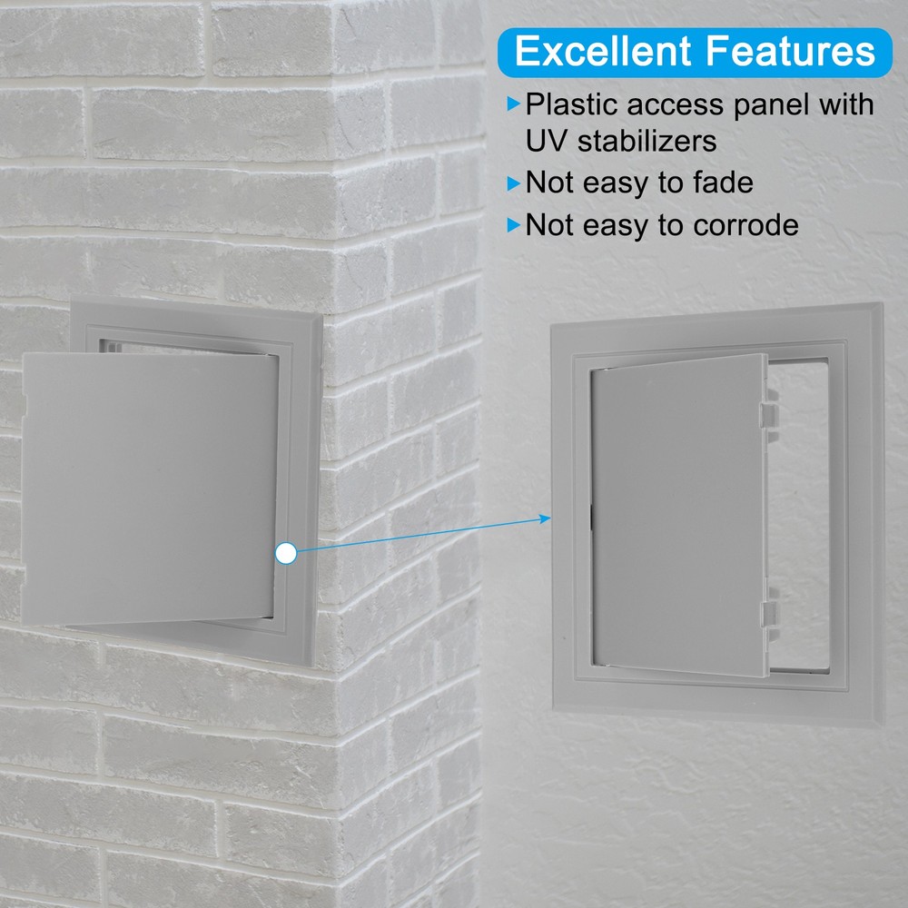 8x8 Inch(195x195mm) Removable Hinged Access Panel, Access Doors, Grey