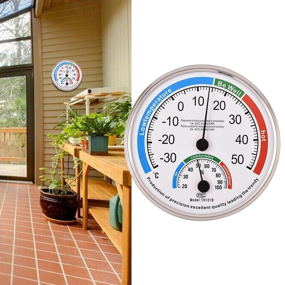 Hygrometer Thermometer ABS Range: 20-Diameter 13cm Classroom