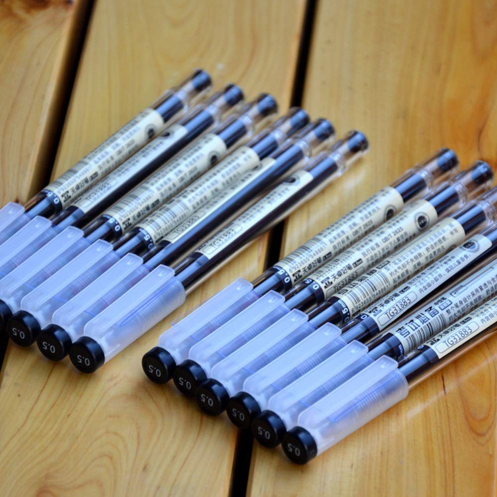 Gel Ink Pen 12 pack Extra Fine Point 0.5mm Black Office Writing Pens Durable