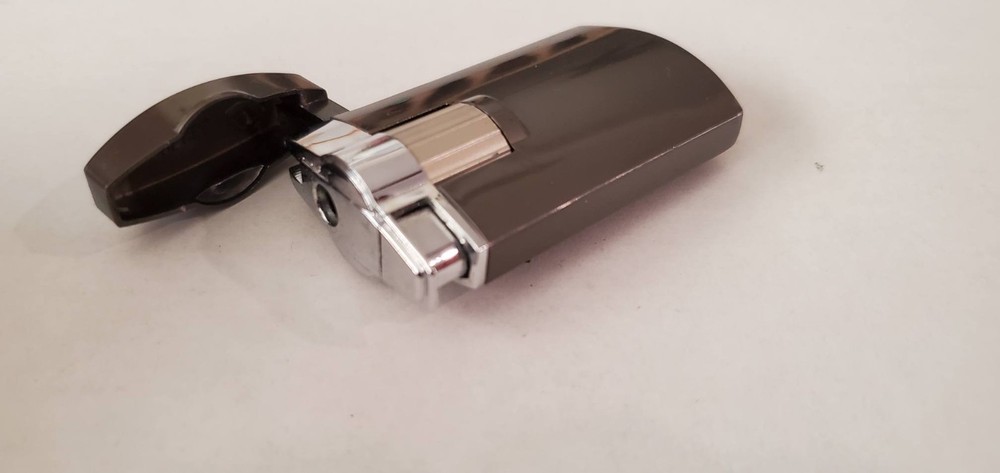 Gray Silver Flip Butane Cigarette Lighter - Sleek - Stylish - Working
