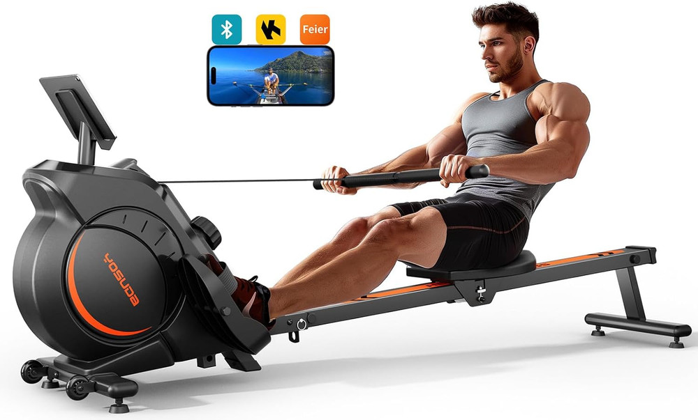 Magnetic/Water Rowing Machine for Home - Rower Machine Use with Bluetooth, App S