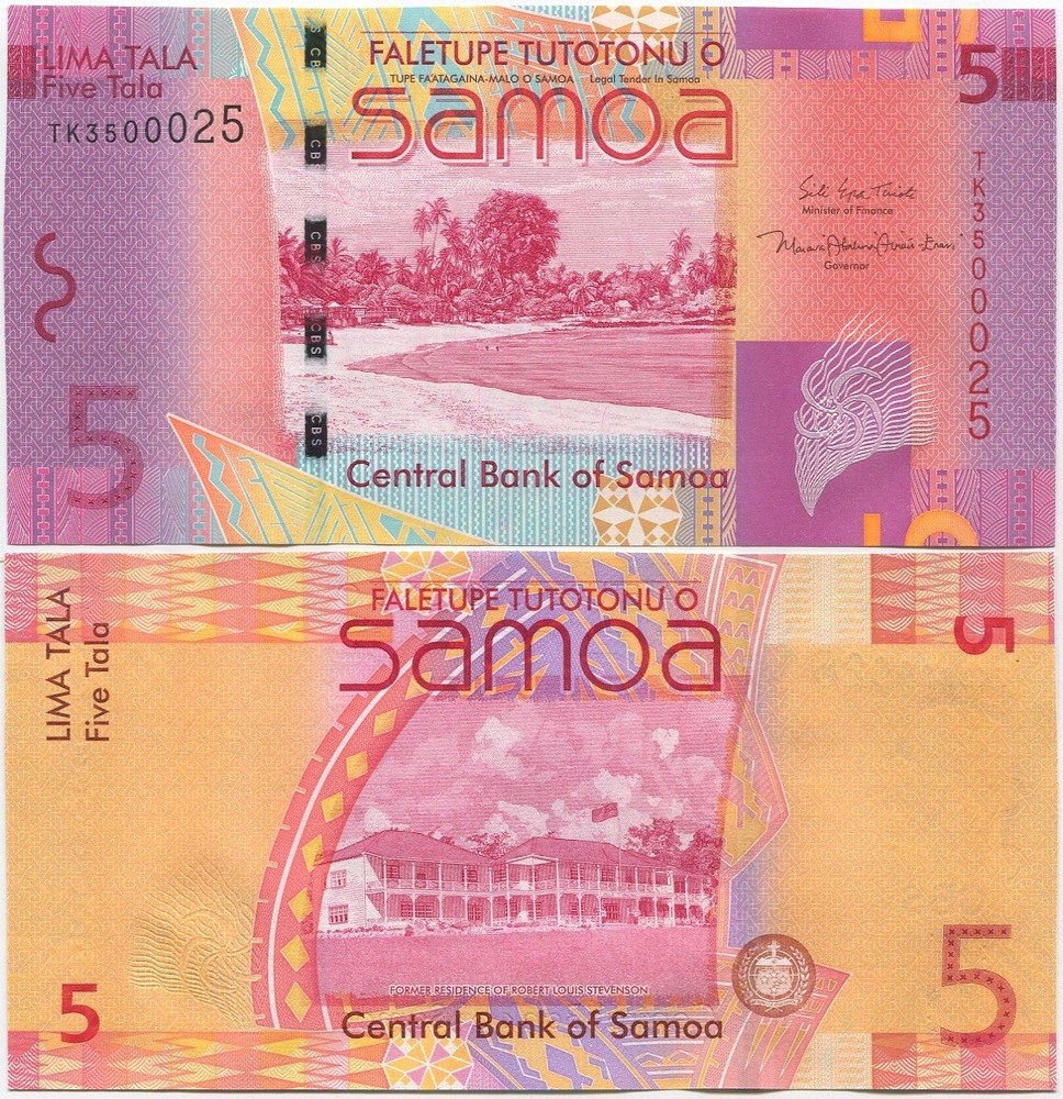 Samoa 5 Tala 2017 UNC P-38c