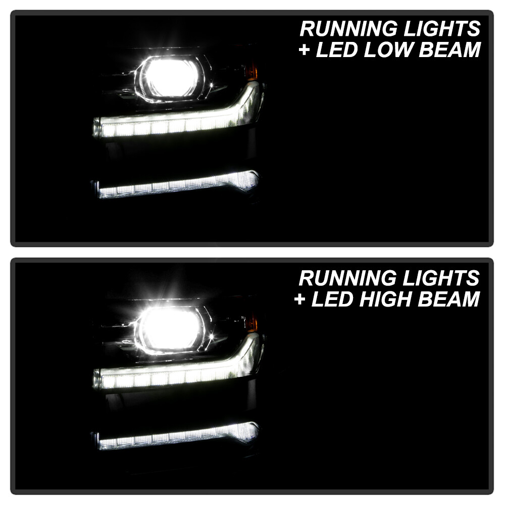 2016-2018 Chevy Silverado 1500 Chrome DRL Projector Headlights SET