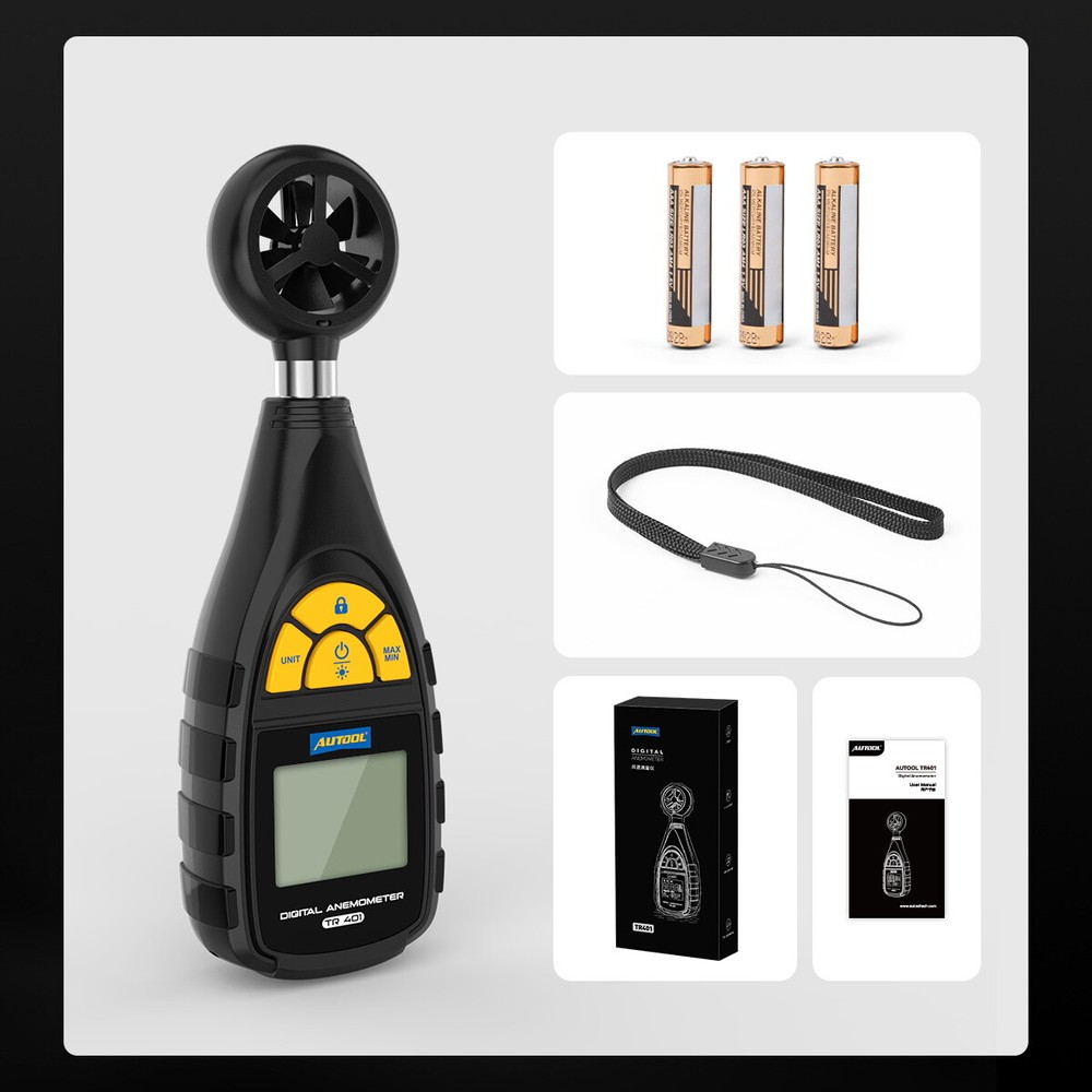 Digital Anemometer Wind Speed Meter 0~30m/s Test Wind BFT Wind Chill Temperature