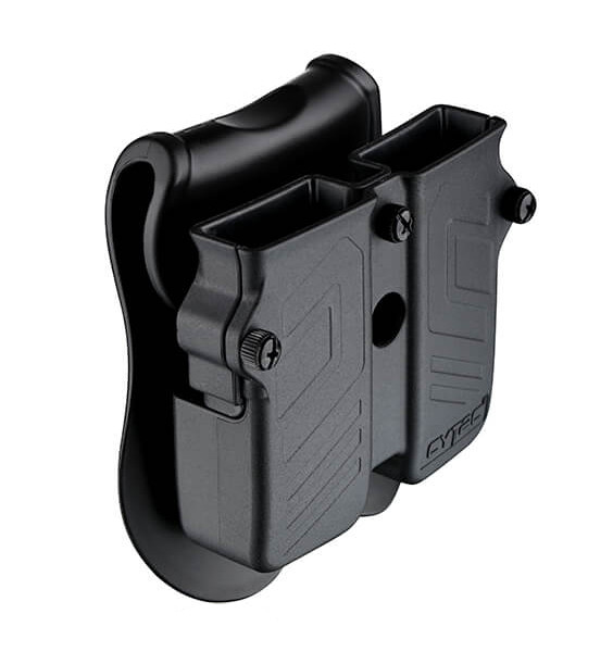 Universal OWB Double Magazine Pouch/Case/Holder w/ Paddle for 9mm/40/45 Mags