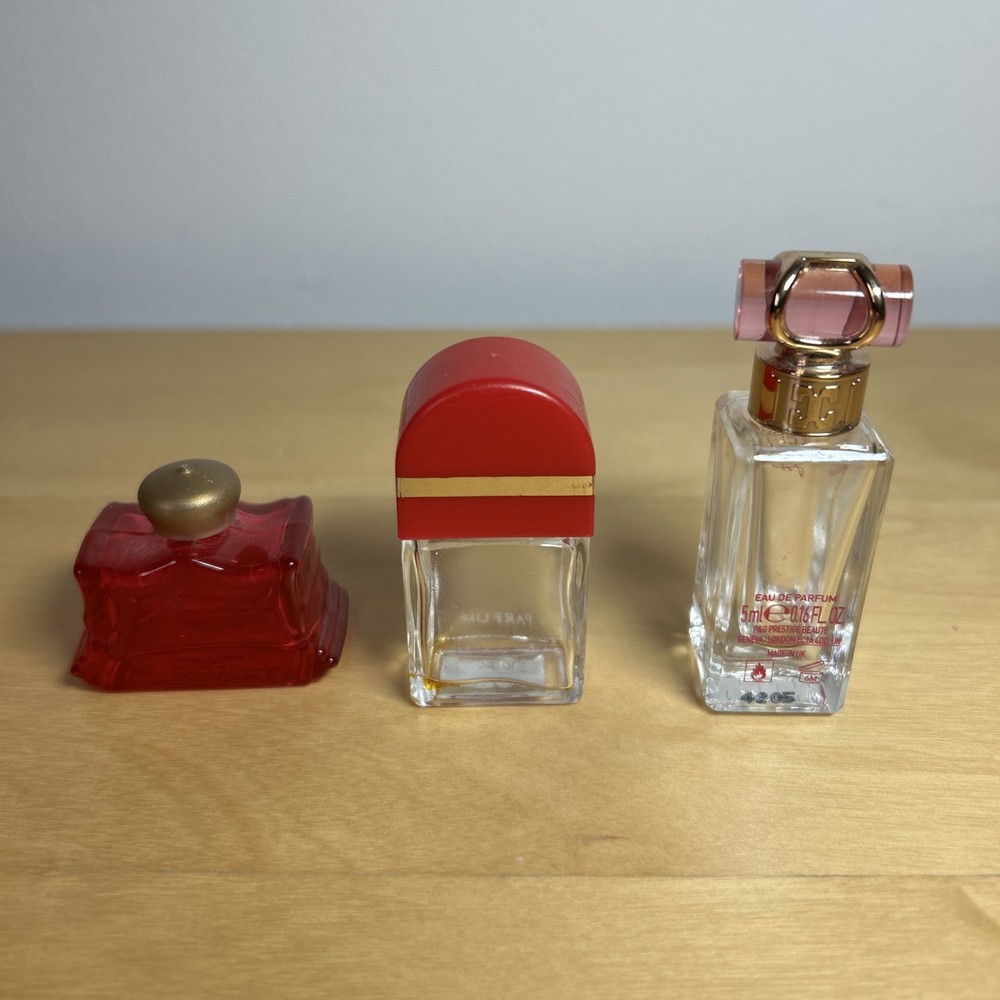 3 Mini Collectible Perfume Bottles EMPTY