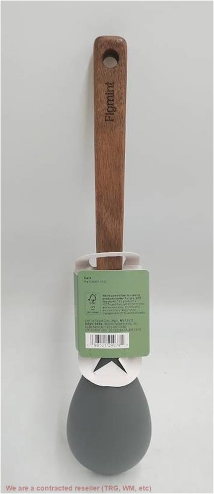 Acacia Wood/Nylon Solid Kitchen Spoon Gray - Figmint