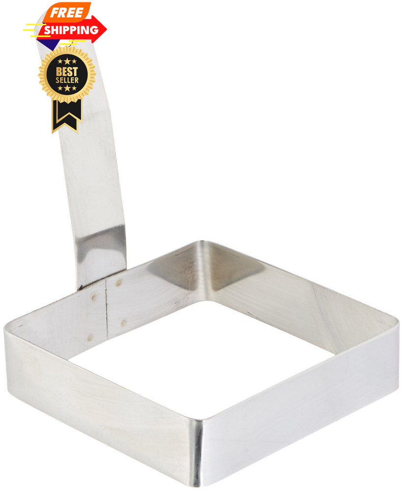 Winco 4" Egg Ring, Square, S/S 4", Stainless Steel