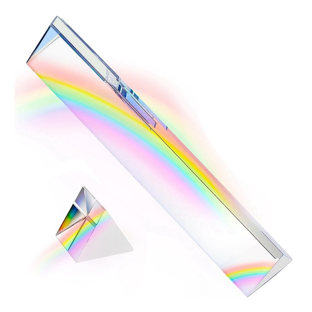 2Pcs Clear Triangular Prism,6&1In Lengths Optical Prisms for Teaching Light6644