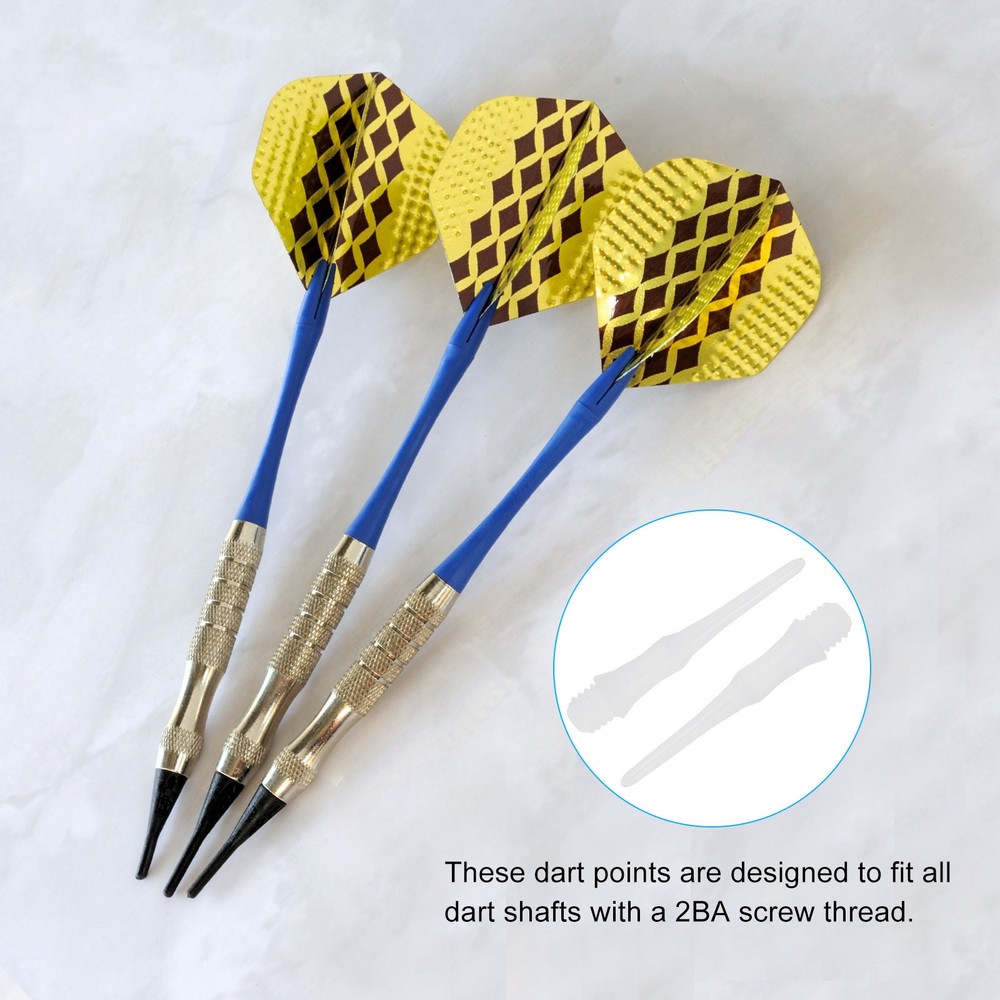 90Pcs 2BA Thread Plastic Soft Dart Tips Replacement Dart Accessories, White