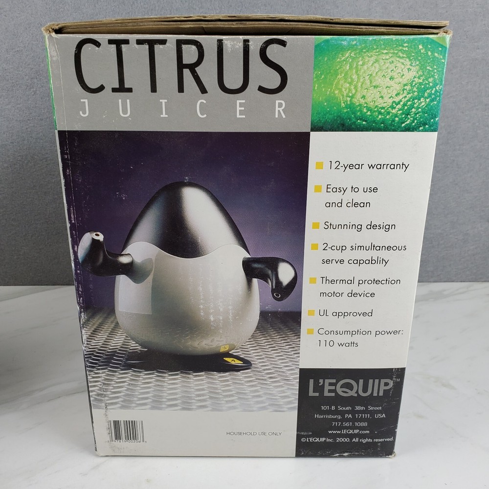 Unique L’EQUIP “PENGUIN” Citris Juicer New/Open Box
