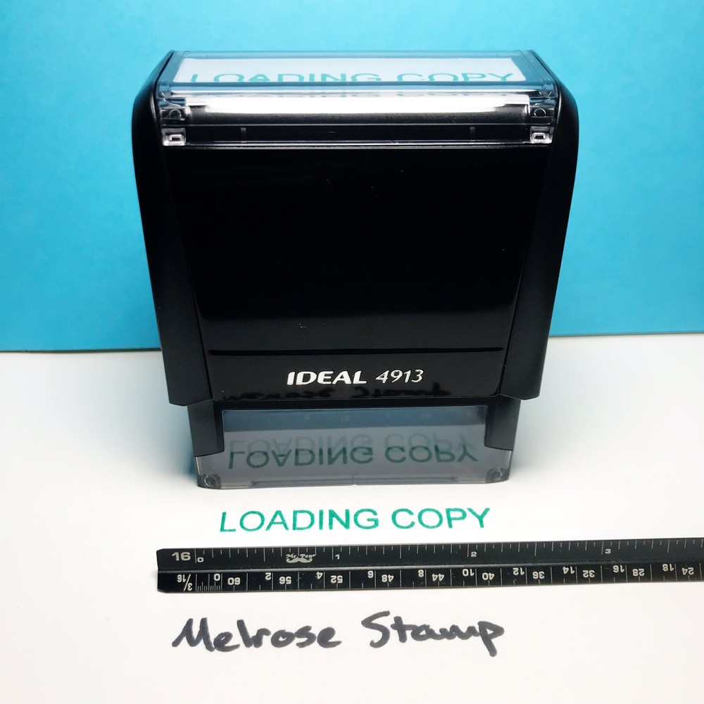Loading Copy Rubber Stamp Green Ink Self Inking Ideal 4913