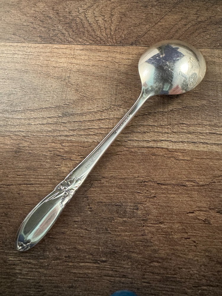 Community Plate White Orchid Silverplate Soup Spoon
