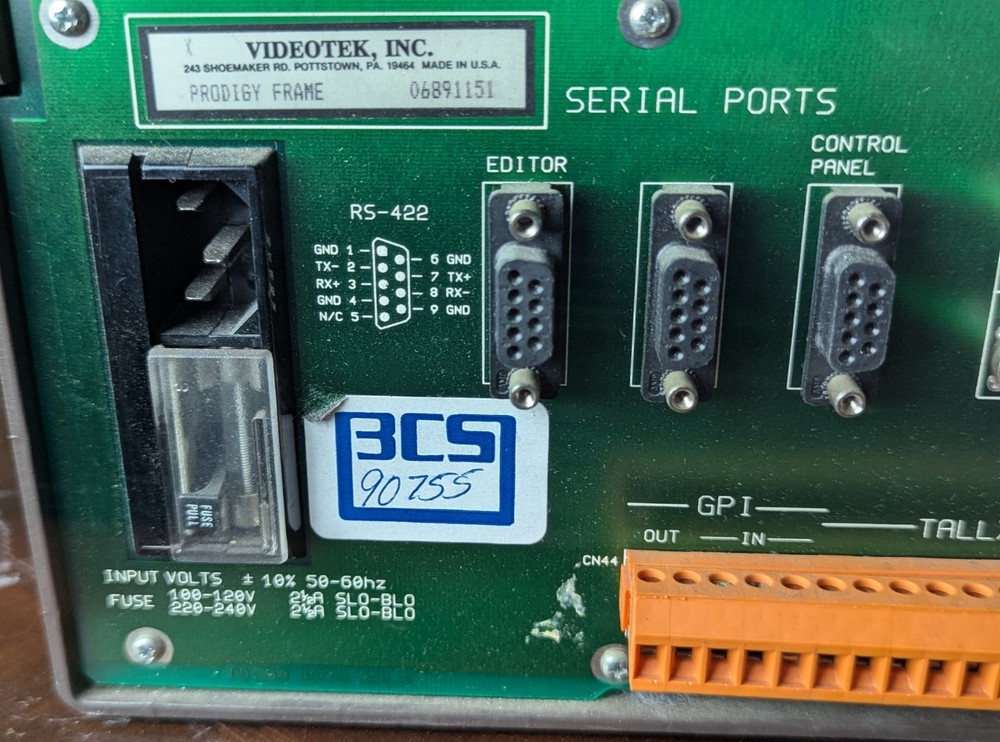 Title: Videotek Prodigy Broadcast Video Frame System Rack Unit – Untested – Free