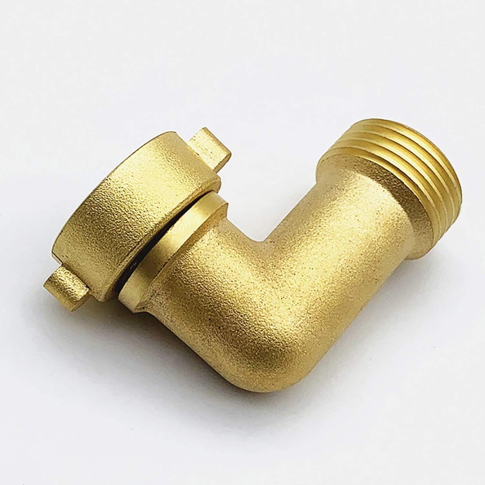 2 Pack Brass Garden Hose Elbow Connector, 90 Degree Solid Extender Hose...