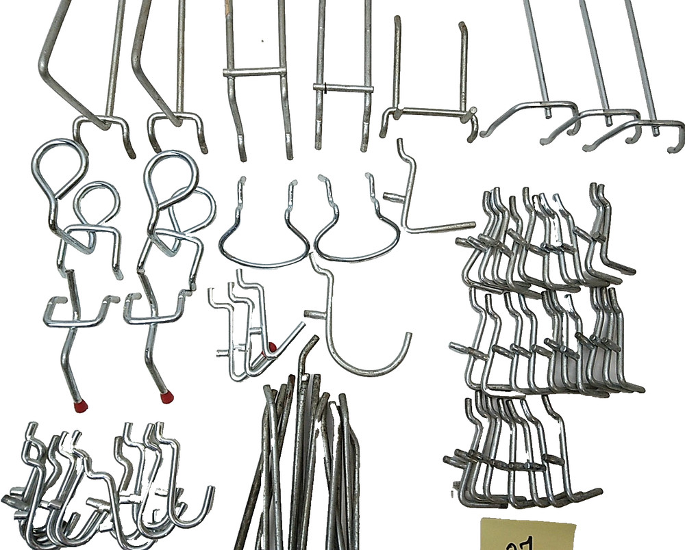 Assorted Mixed Lot 73 Peg Board Hooks Garage Workshop Storage
