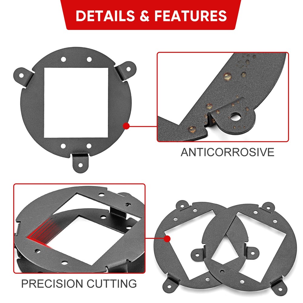 LED Headlight Conversion Light Pods Flush Mount Bracket Kit Fit Can-Am Outlander
