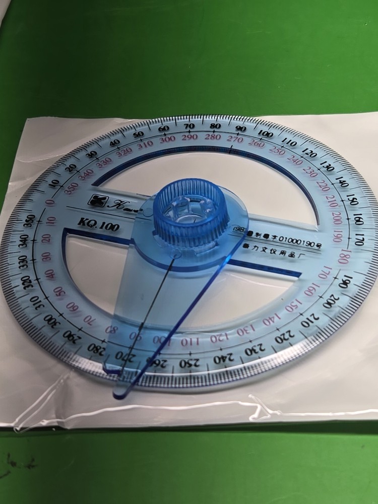 5 X ANGLE PROTRACTORS 360;°-10cm-4"- CLEAR SCALE LABOR SAVING ANGLE BLUE...