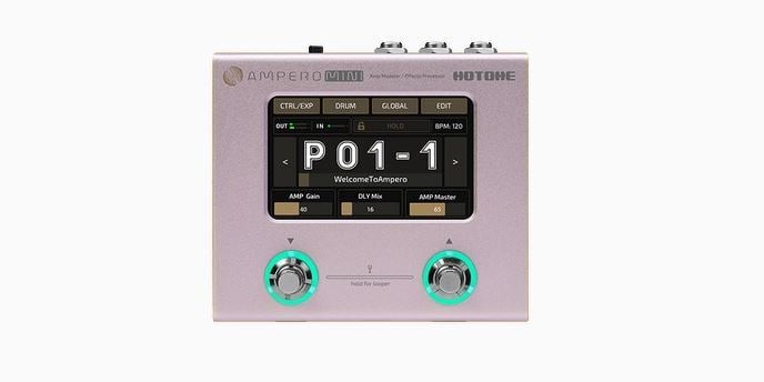 Hotone MP-50 Ultra-Compact Amp Modeler/Multi-Effects Pedal, Touchscreen MARIGOLD