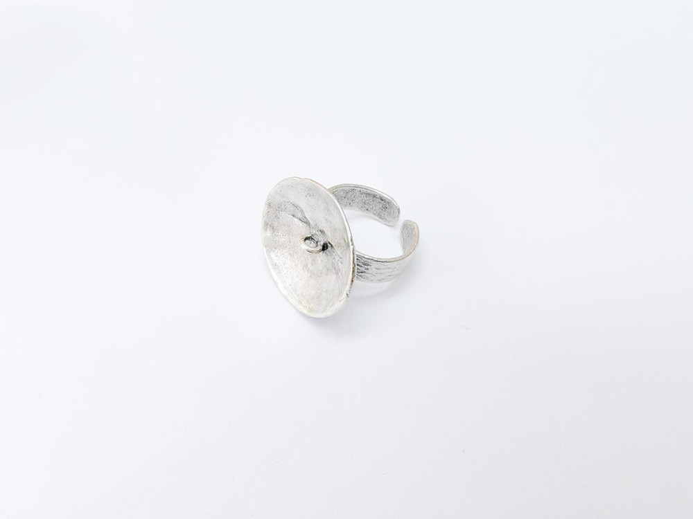 Ring Base, Round Bezel Ring Setting, Blank Ring for Antique silver brass G37002