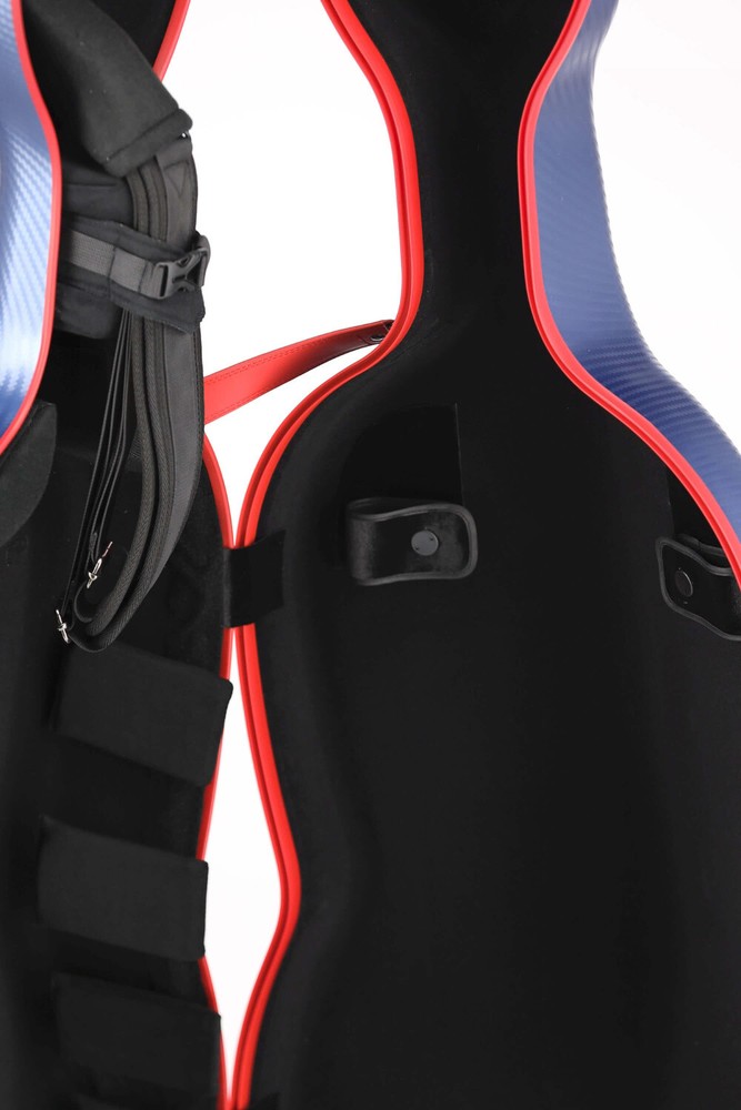 GEWApure cello case polycarbonate, model FUN, blue-red