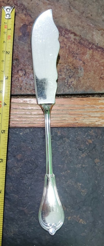 😜 RARE ANTIQUE c1874! GOTHIC PATTERN SILVERPLATED MASTER BUTTER 🧈 KNIVE 🔎👀