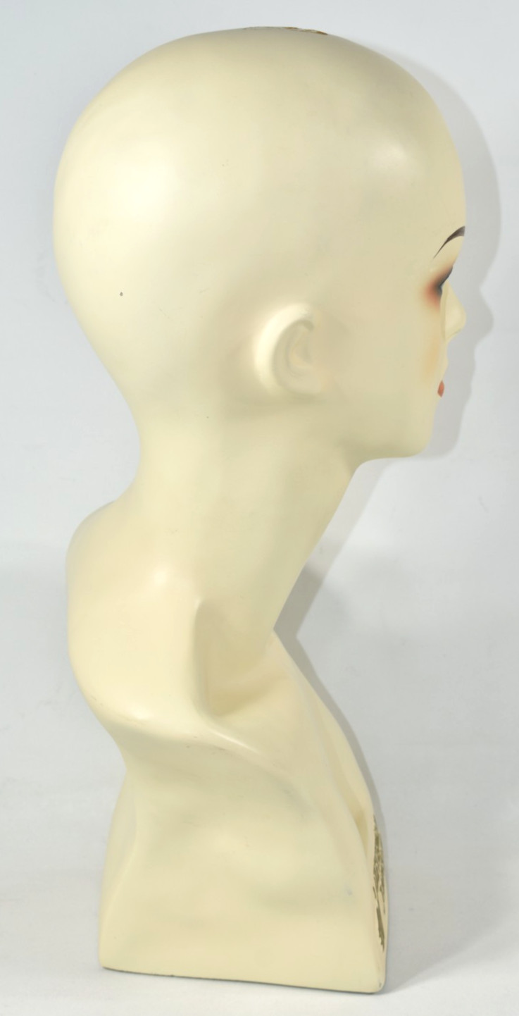 Vintage Mannequin Woman Wig Hat Display Head Bust Painted Makeup Beverly Johnson