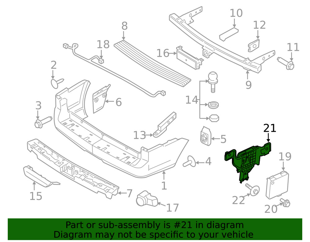 Genuine Ford Blind Spot Detection System Warning Sensor Bracket FL1Z-14D189-A