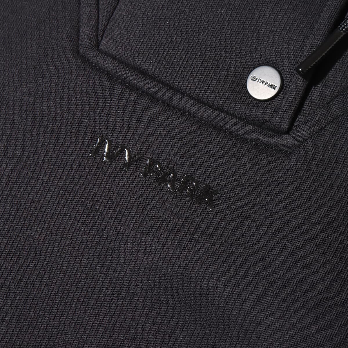 adidas IVY PARK Originals Beyonce Triple Black Hoodie High Neck Snap Hooded SALE