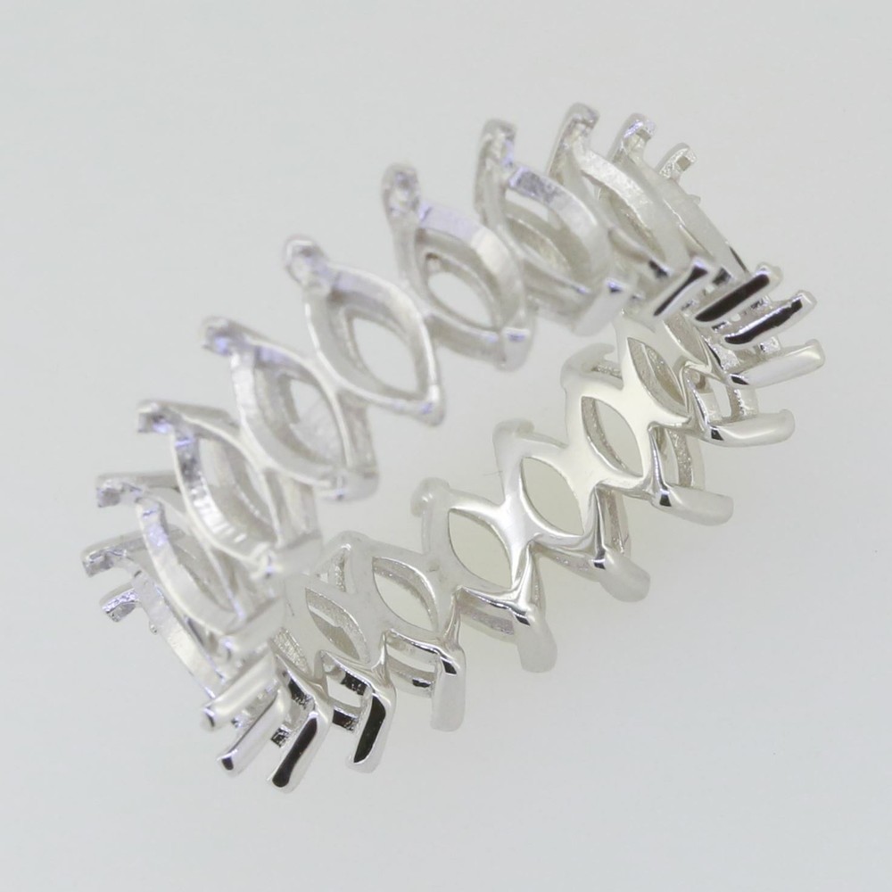 Sterling Silver Semi Mount Ring Setting Marquise MQ 7x3.5mm