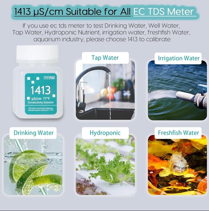 1413 μS/cm Calibration Solution, Conductivity Salt Standard Buffer Solution...