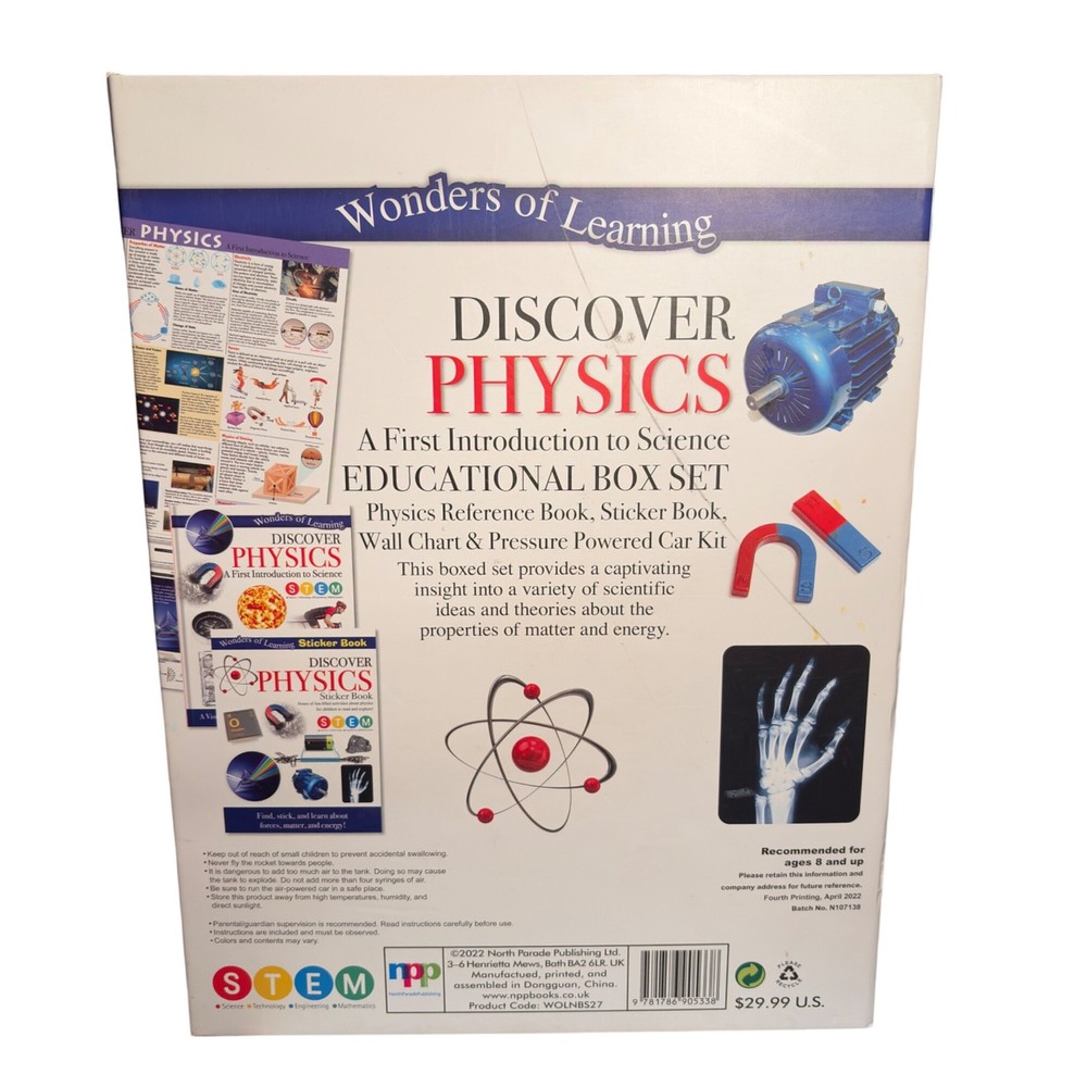 Educational Box Set Kids STEM Learning Kit Reference Book Stickers Wall Chart