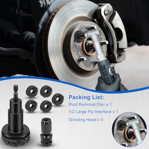 Wheel Hub Cleaning Tool with 5 Replaceable Pads, Effective Rust & Paint