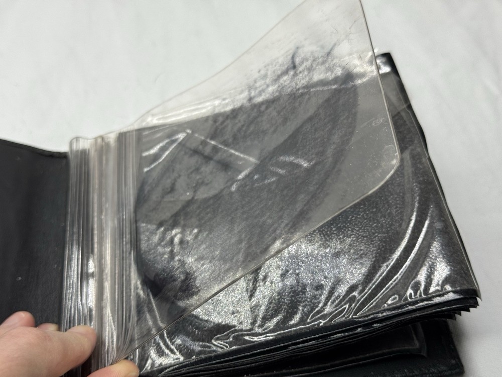 Eddie Bauer Black Leather 10 Disc CD Case Tab Closure