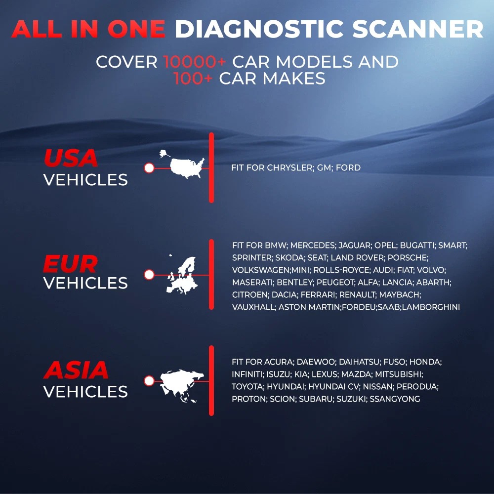 BOSSCOMM iTouch 880 OBD2 Scanner Full System Car Diagnostic Tool EPB Resets