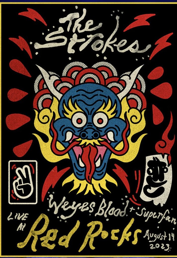 The Strokes Red Rocks Poster Limited Edition Authentic 18"x24"