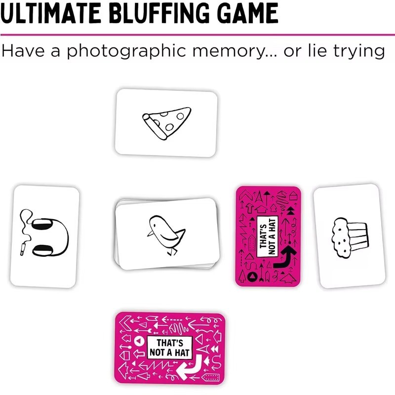 That'S Not a Hat - Fun Bluffing & Memory Party Game for All Ages Components