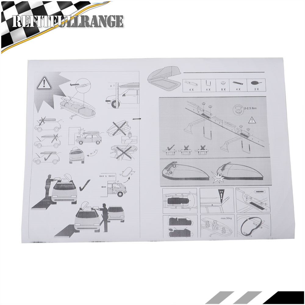 14 ft³ Heavy Duty ABS Vehicle Roof Top Storage Box Cargo Luggage With 2 Locks