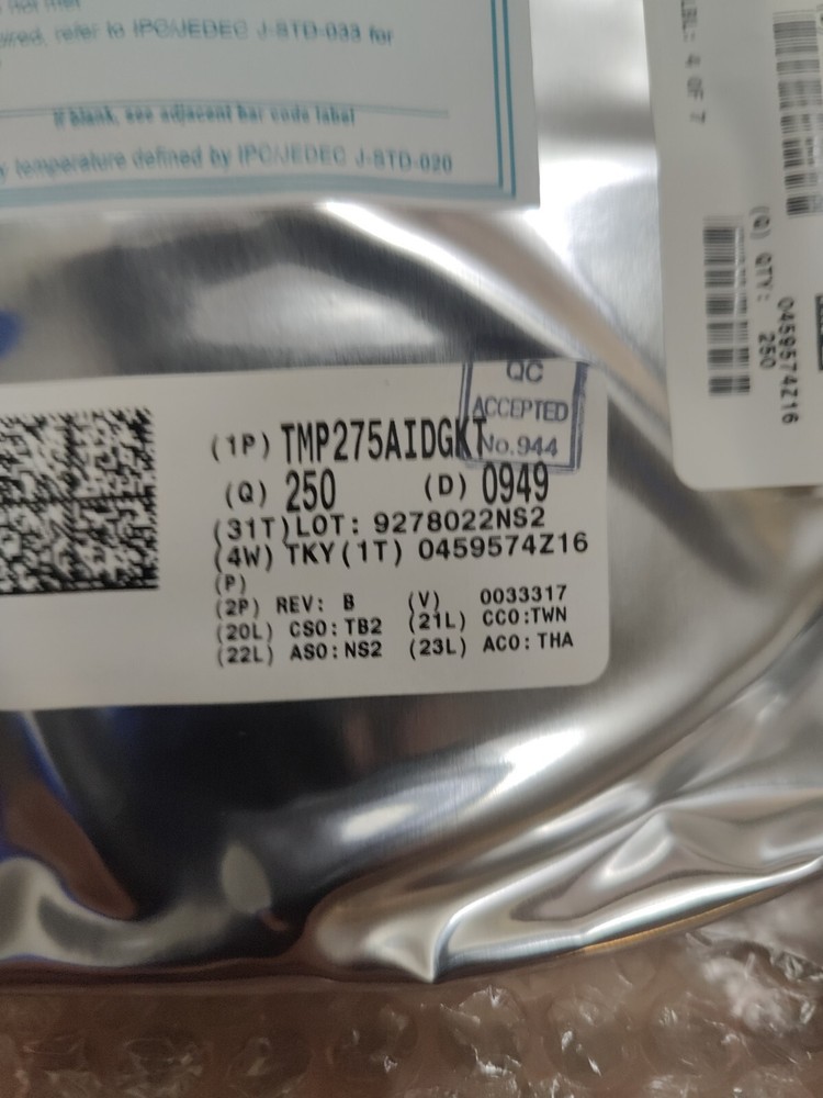 250x Texas Instrume TMP275AIDGKT Serial Switch/Digital Sensor, 12 Bit, 0.50Cel