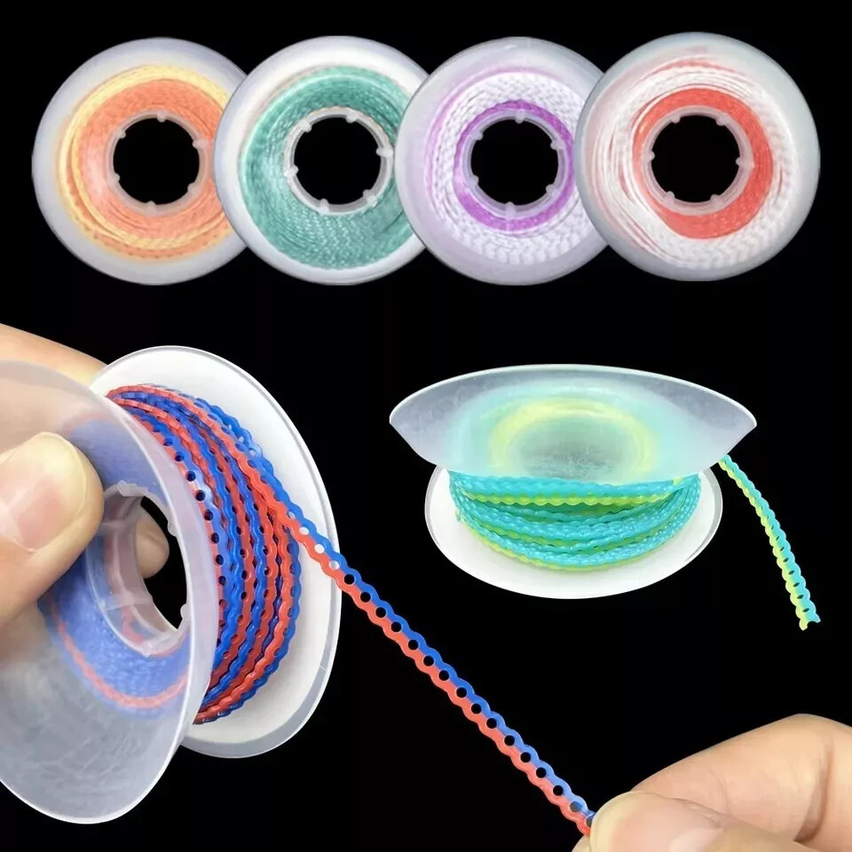 Dental Orthodontic Elastic Rubber Power Chain Braces Bands color combination