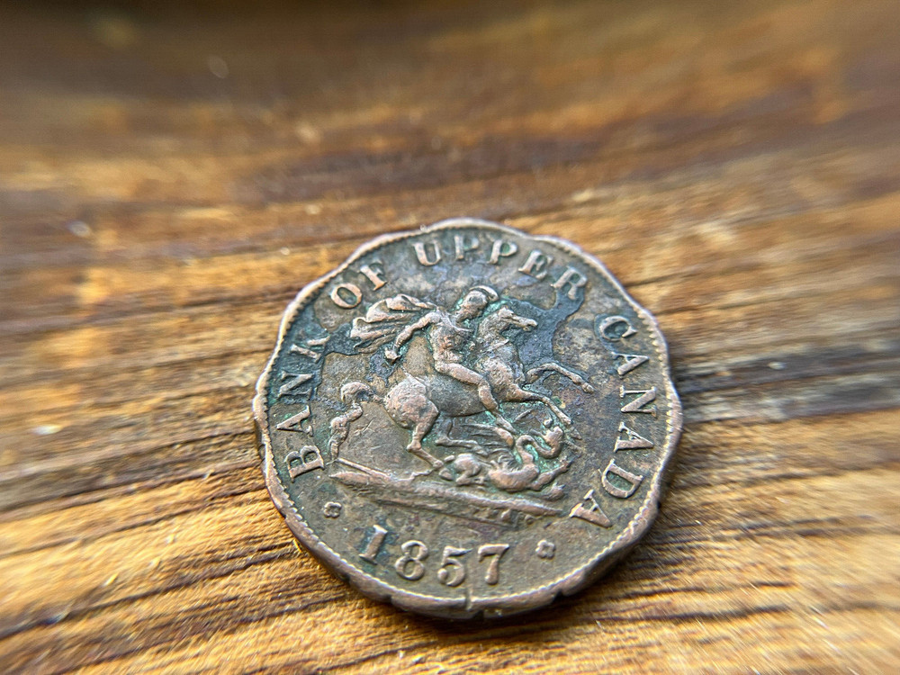 1857 Canada Upper Bank Half Penny~Token