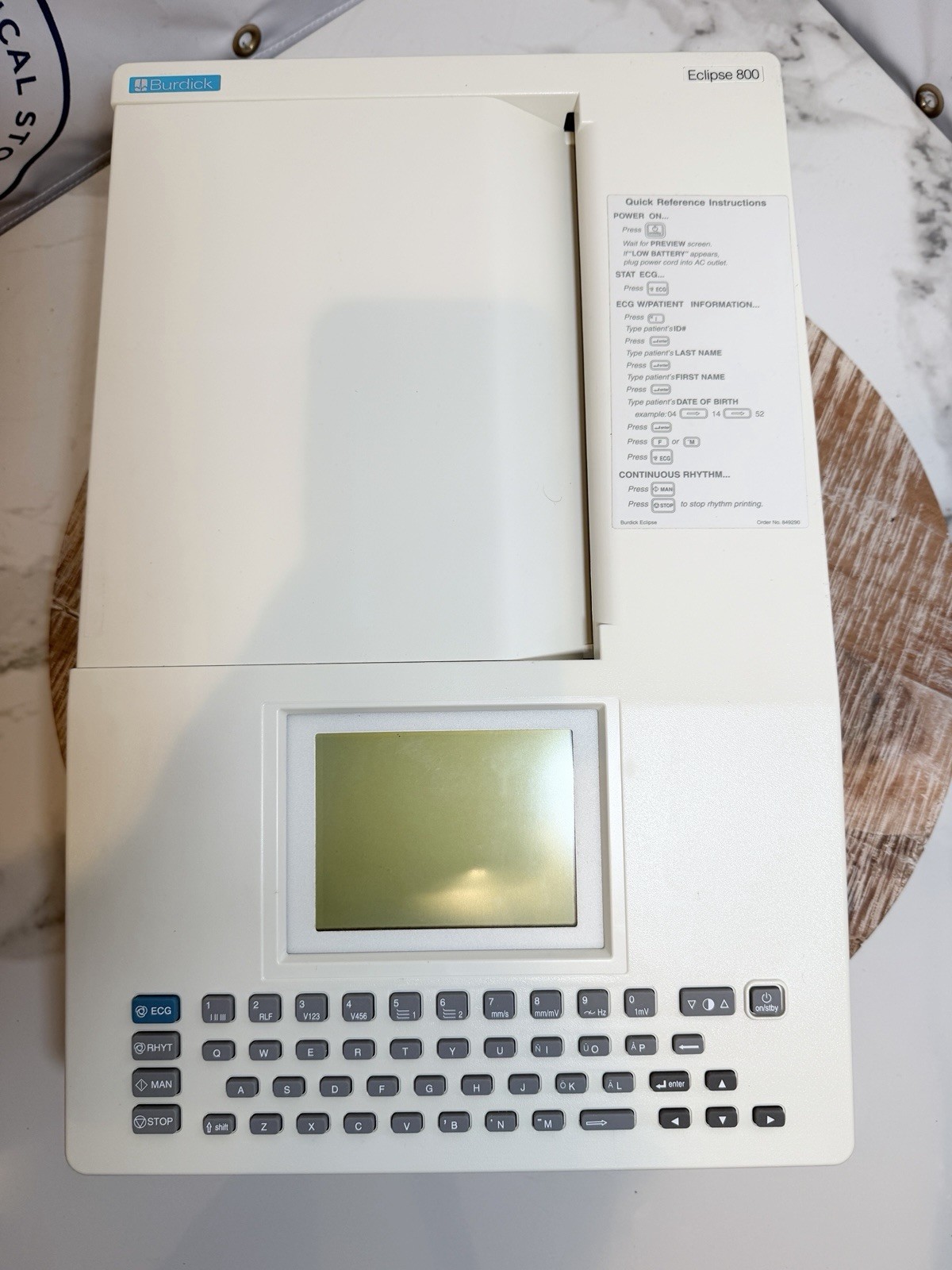 Burdick Eclipse 800 ECG/EKG Electrocardiograph Machine / Parts or Repair