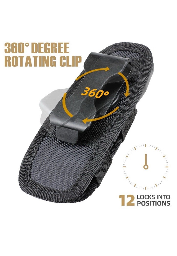 Tactical Flashlight Pouch Holster, Rotatable Flashlight Holder