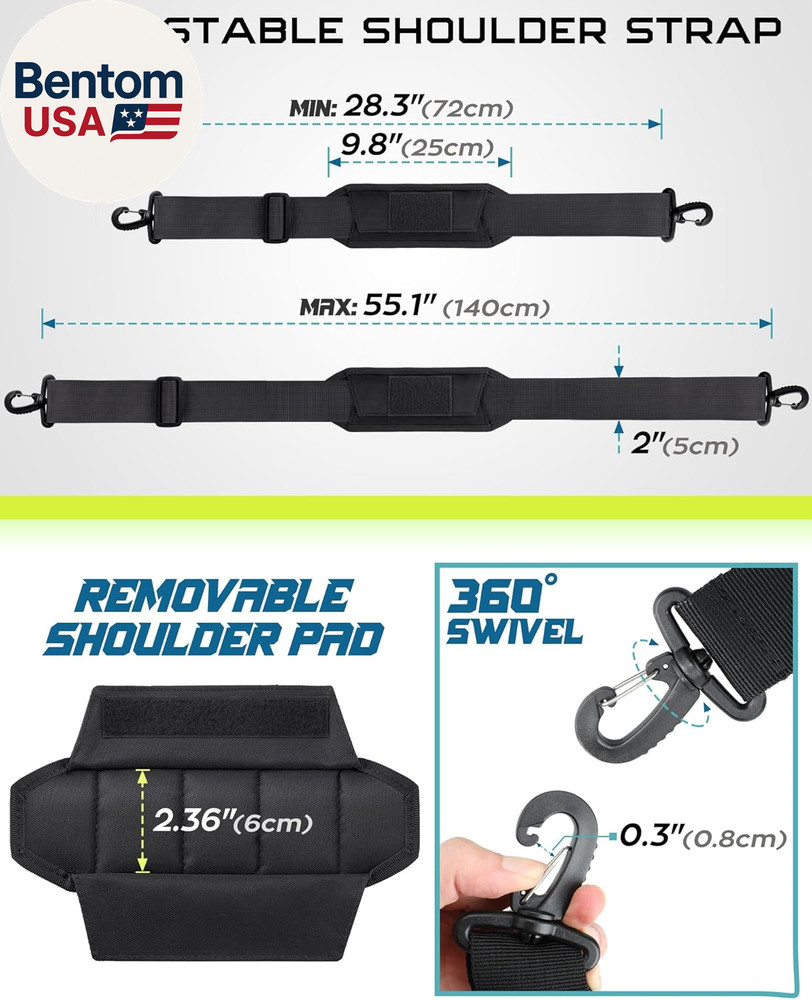 Shoulder Strap Pad for Tactical Pouch, Universal Bag Strap with Detachable Thick