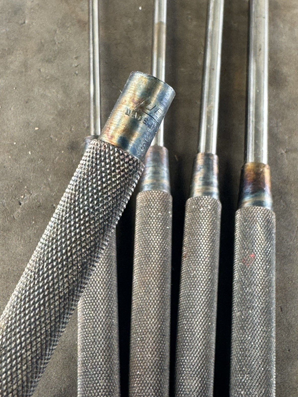 Vintage Lufkin 172 S Complete Original Punch Set Pouch 5 pcs Set Machinist