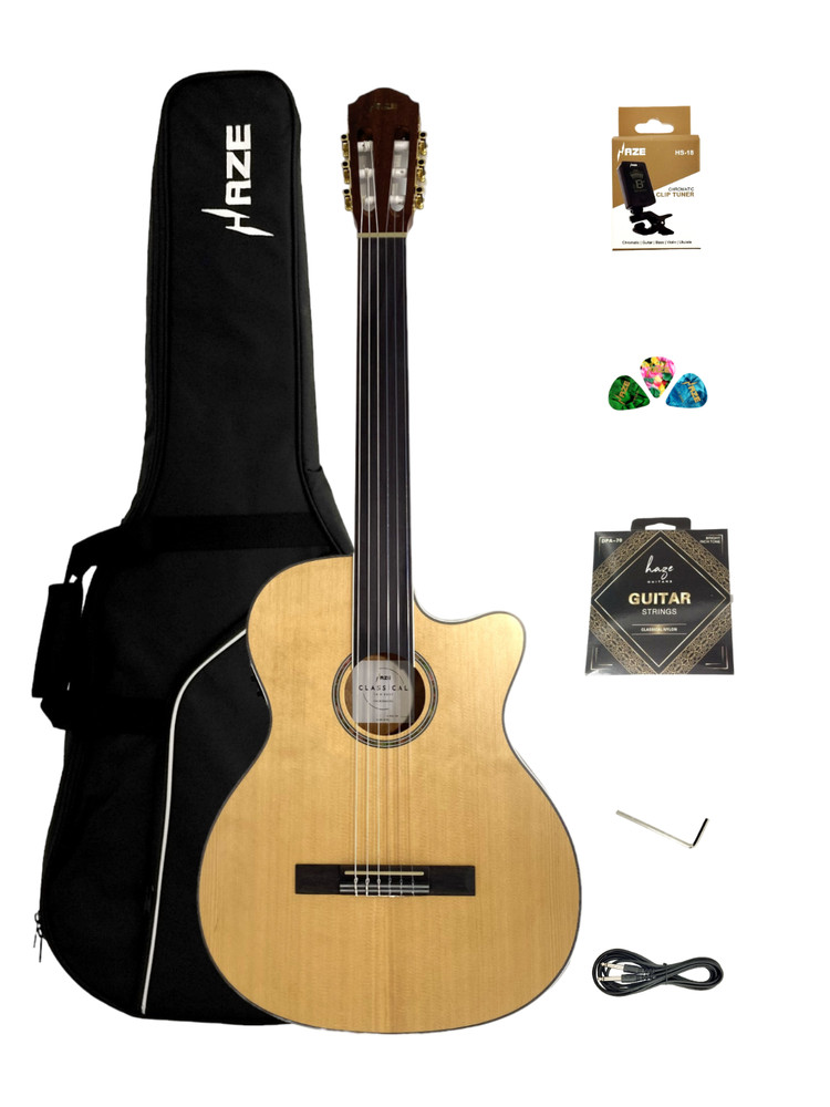 Haze Solid Top Fretless Arched Back Classical Guitar - Matte C551BCEQSMFL