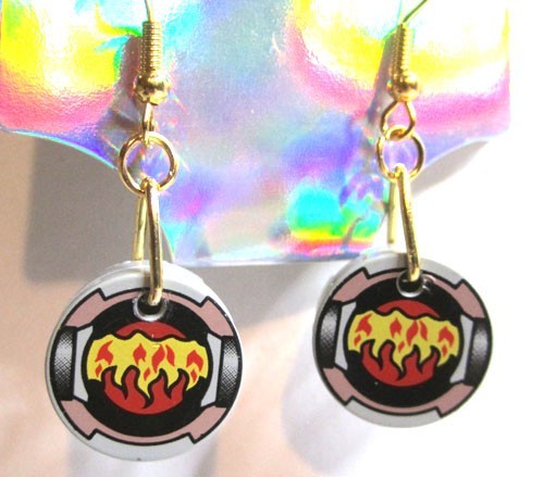 LEGO Loop 2x2 Round Tile Earrings - Flame - (2 Pieces)