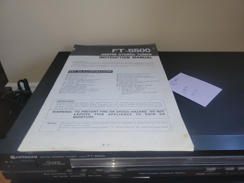Hitachi FT-5500 Stereo Tuner - Pristine Condition